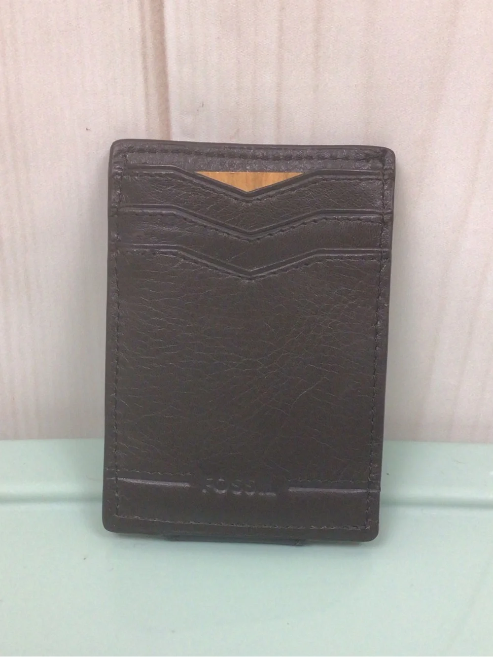 Fossil Brown Leather Slim Card Holder